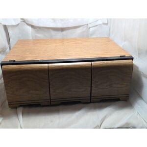 Vintage Kenmark 60-cd Wood Grain CD Storage Container 3-drawer